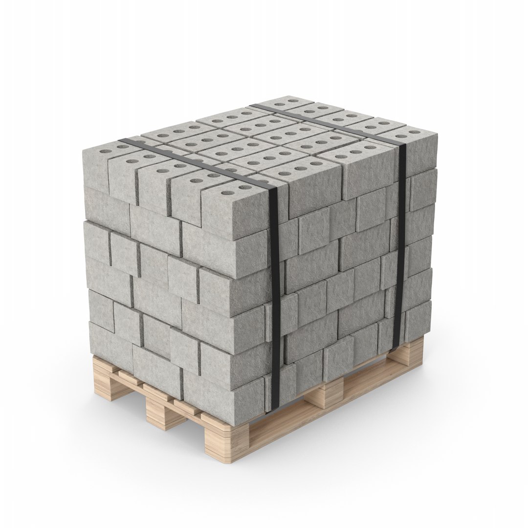 Concrete Bricks On Pallet 3D Model - TurboSquid 2001968