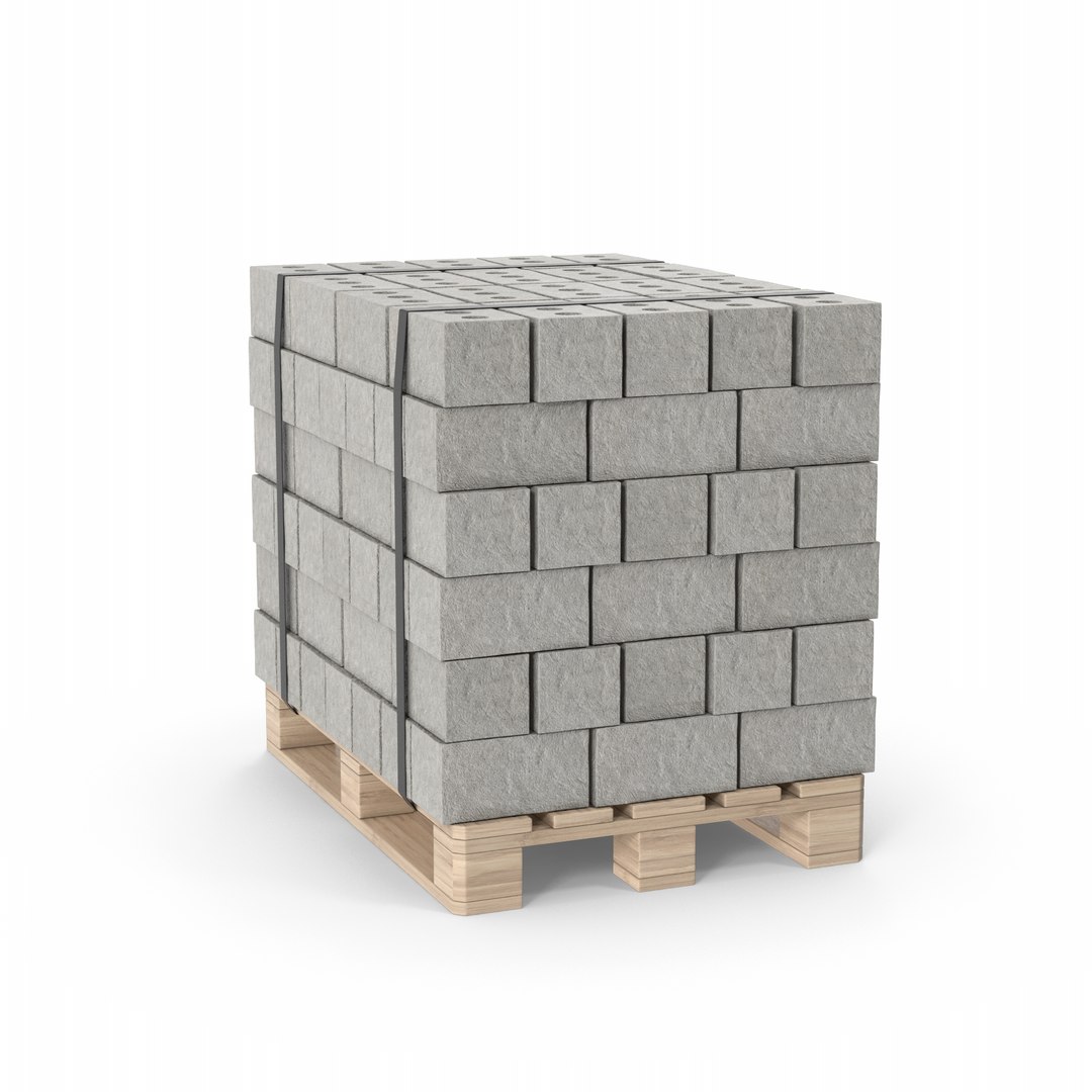 Concrete Bricks On Pallet 3D Model - TurboSquid 2001968