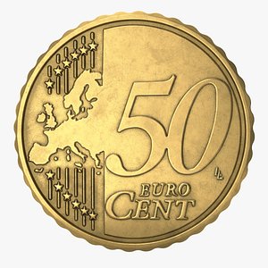 fifty euro cent 3D