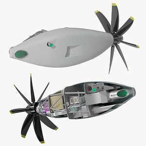 3D model Hydrogen Propulsion System Exposed Half