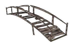 3d simple wooden bridge model