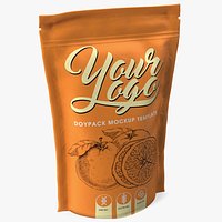 Doy Pack With Zipper Mockup Orange