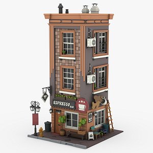 Low poly Espresso Bar 01