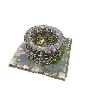 3D Stone Wall with Moss