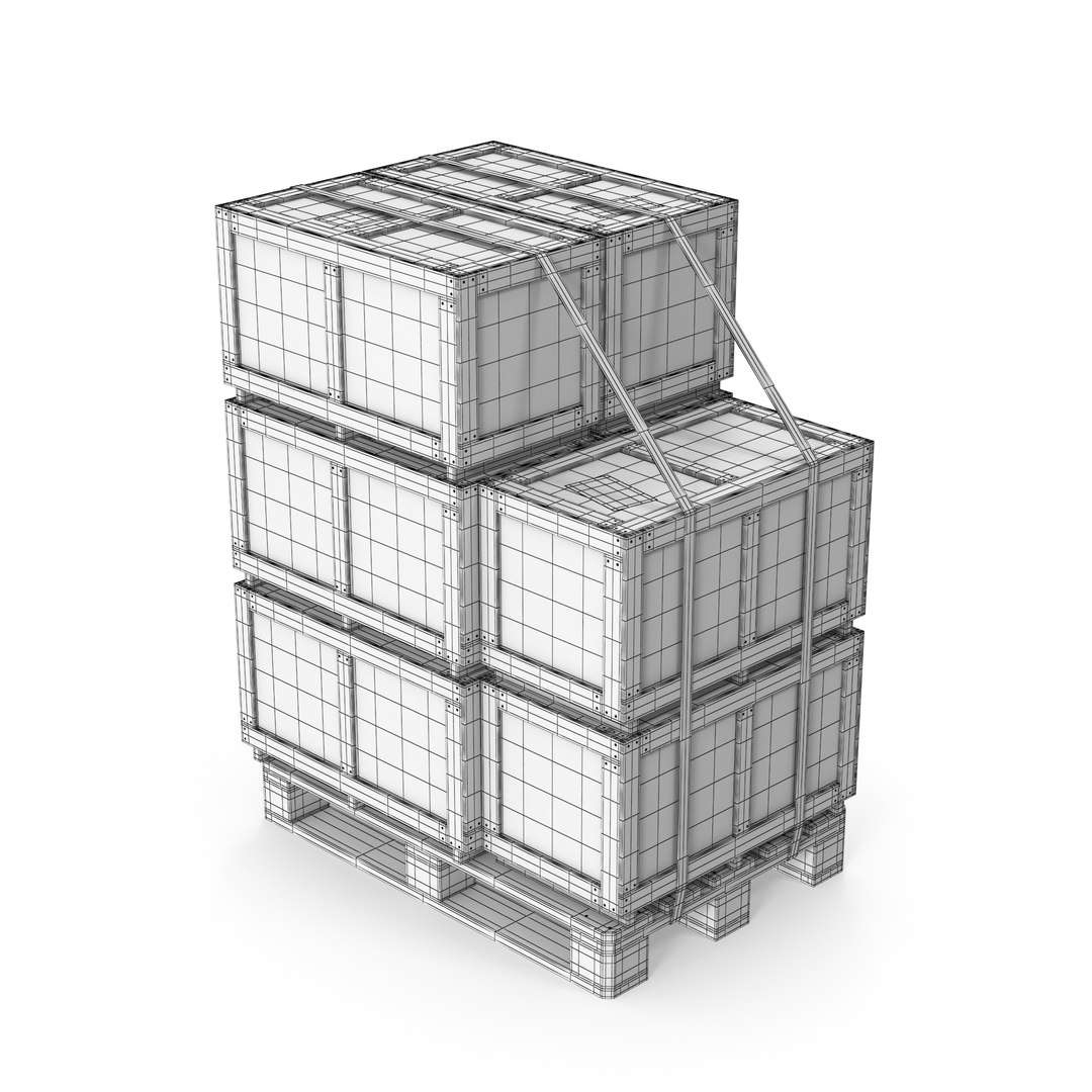 Crate Cargo Boxes On Wood Pallet 3D - TurboSquid 2072316