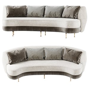 3D gabriel curve loveseat model