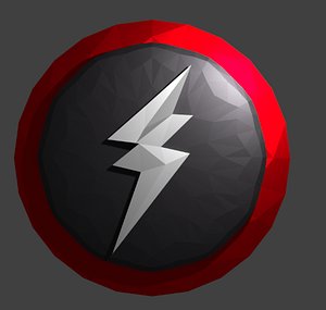 3D model lightning badge logo