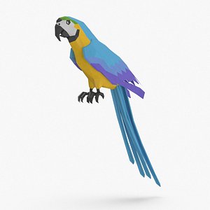 parrot----blue-perching 3D model
