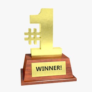 3d number trophy model