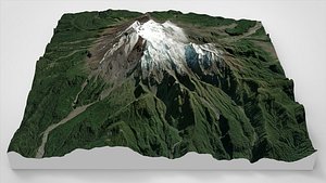 Mountain landscape Volcano Calbuco Andes Mountains Chile 3D model