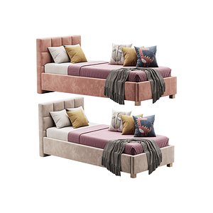 3D Wales velour light beige model