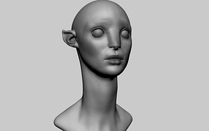 female creature head model