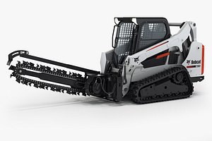 Bobcat T590 Compact Track Loader with Trencher Attachments