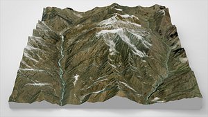 Mountain landscape Zhongcha Peak China 4413 m 3D model