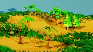 low-poly tree pack 3D model