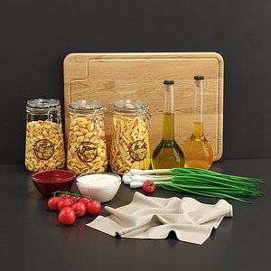 3D pasta dry set model