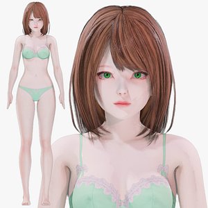Lingerie clothes 0006 - Rigged -Unreal - Unity - Blender - Animated - Realistic Female Character