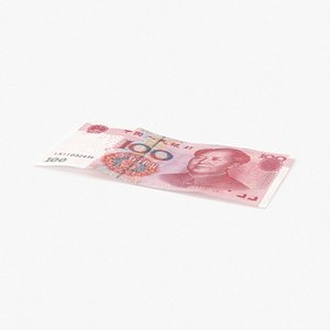 100-yuan-note---single 3D model
