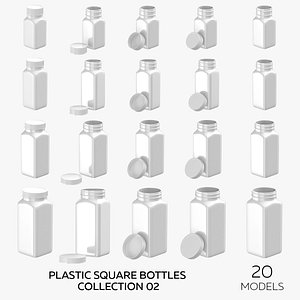 3D Plastic Square Bottles Collection 02 - 20 models
