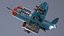 Stylized realistic blue airplane