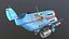 Stylized realistic blue airplane