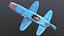 Stylized realistic blue airplane