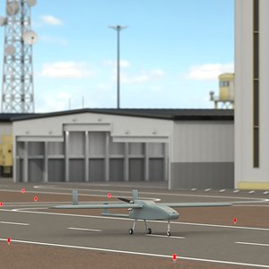 3D Equipped Military Drone Airbase