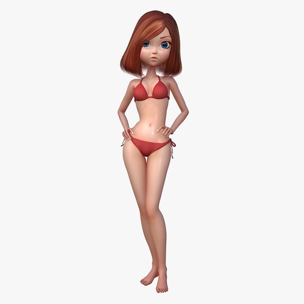 cartoon beach girl 3d max