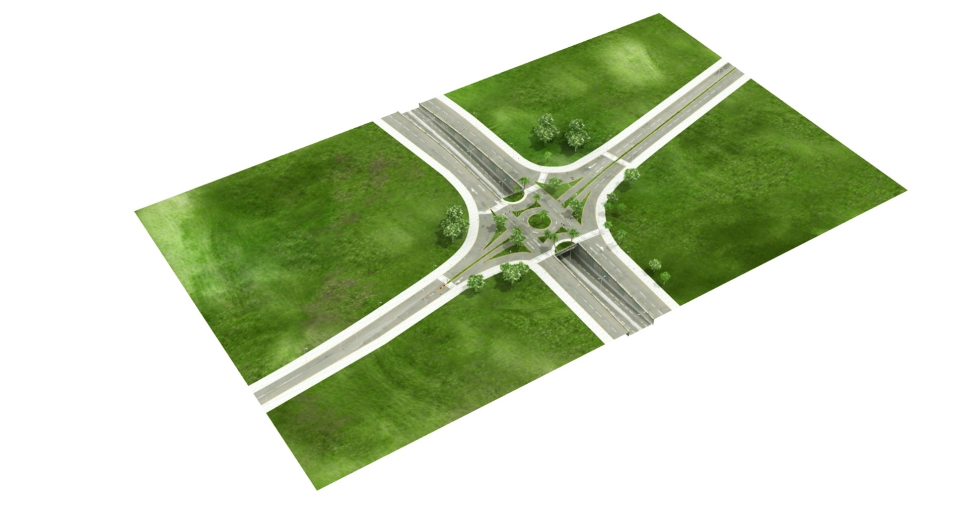 3D intersection road - TurboSquid 1356618