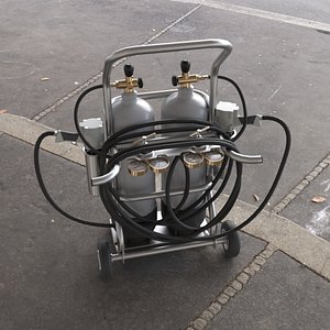 Double Oxygen Bottle Trolley