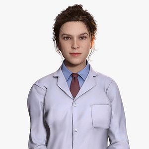 Female Teacher Doctor 3D Model Rigged