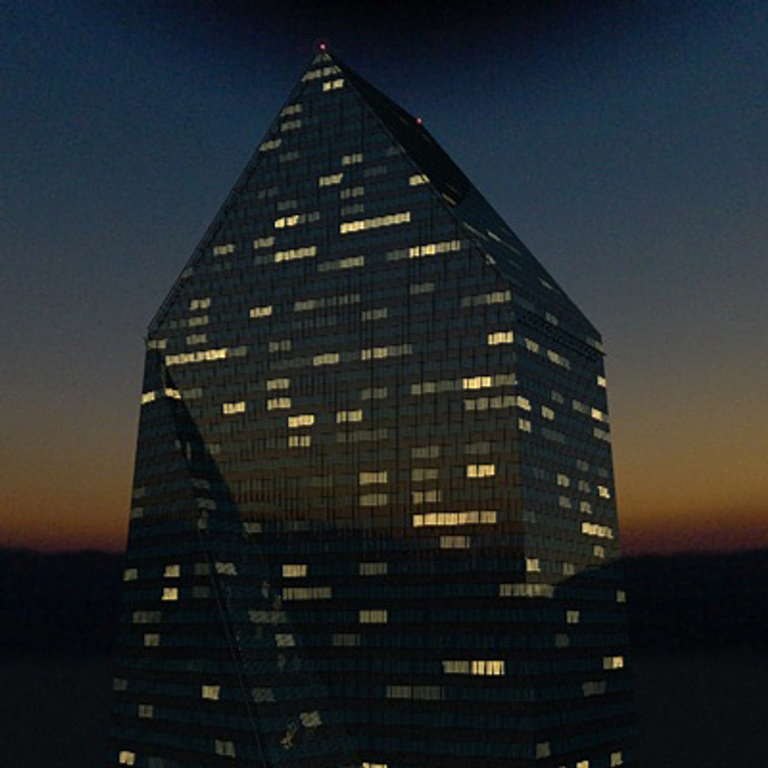 fountain place dallas skyscraper 3d model