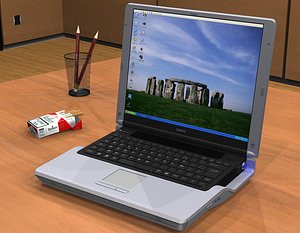 sony vaio notebook 3d model