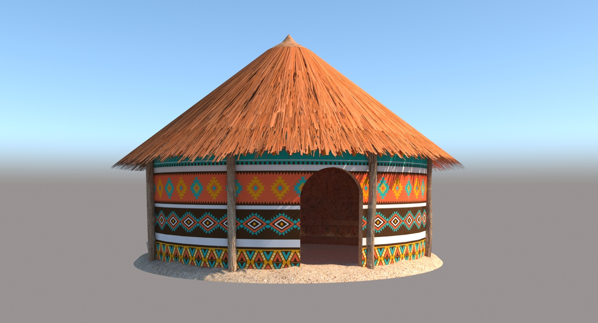 Tribal Jungle Hut - 3D Model by Enterables