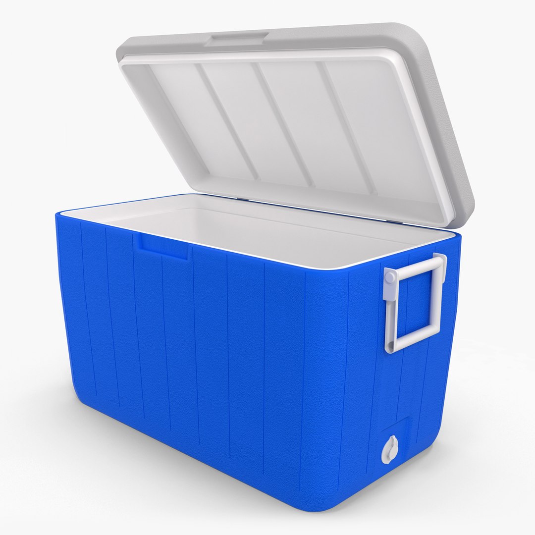 Cooler Box Blue 3D model preview