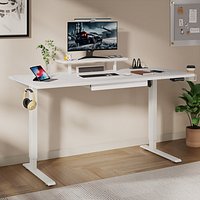 Modern Sit-Stand Gaming Desk with Monitor Riser Electric Height Adjustable Computer Table