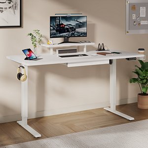 Modern Sit-Stand Gaming Desk with Monitor Riser Electric Height Adjustable Computer Table