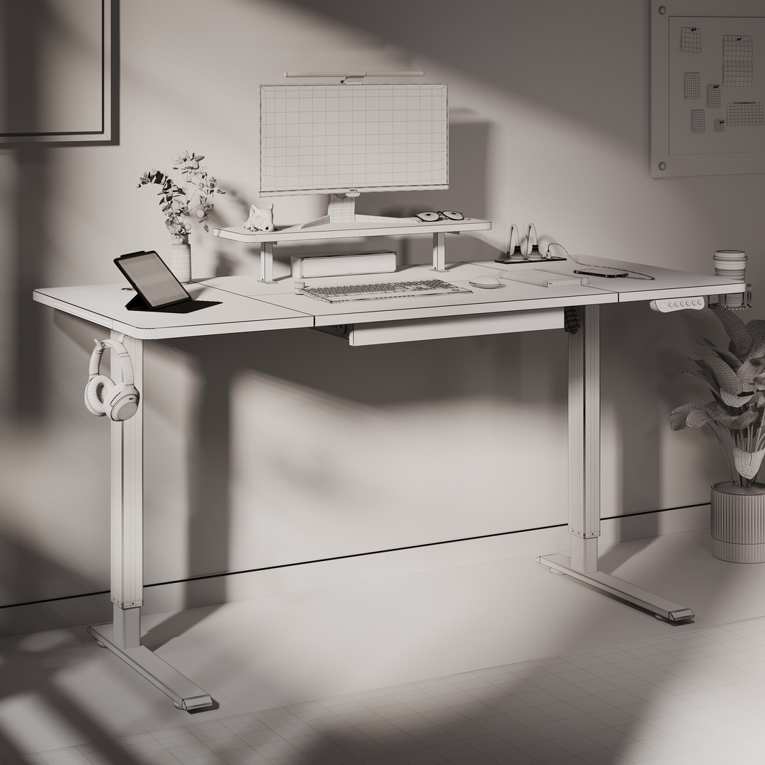 Modern Sit-Stand Gaming Desk with Monitor Riser Electric Height Adjustable Computer Table 3D model https://p.turbosquid.com/ts-thumb/8d/142Xjz/oP/hjb20261012140079_output/jpg/1791792629/1920x1080/fit_q87/3a172617132bcd225400f079bc3d1c74c2b76791/hjb20261012140079_output.jpg