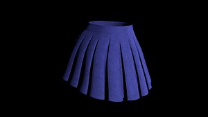 3d blue skirt