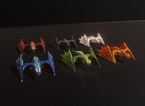 Realistic Animated Wyverns  Pack Low-poly