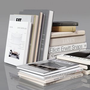 Book stack set 08 3D model