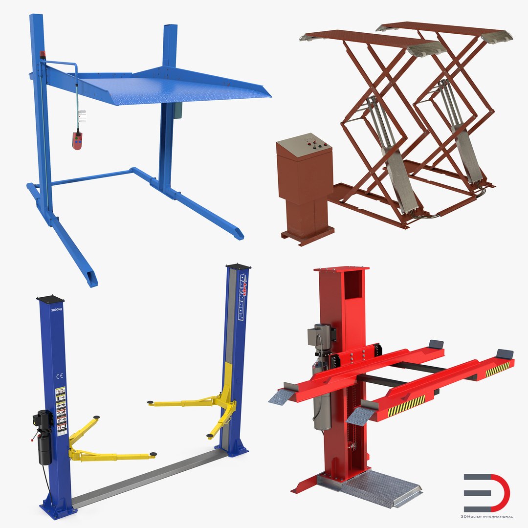 Car Lifts Collection 2 3D Model 3D model preview