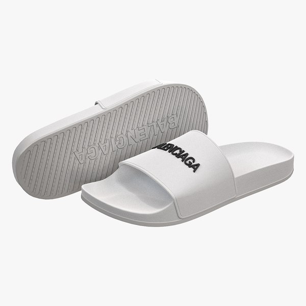 3D Balenciaga Slide Sandals White - TurboSquid 1989623