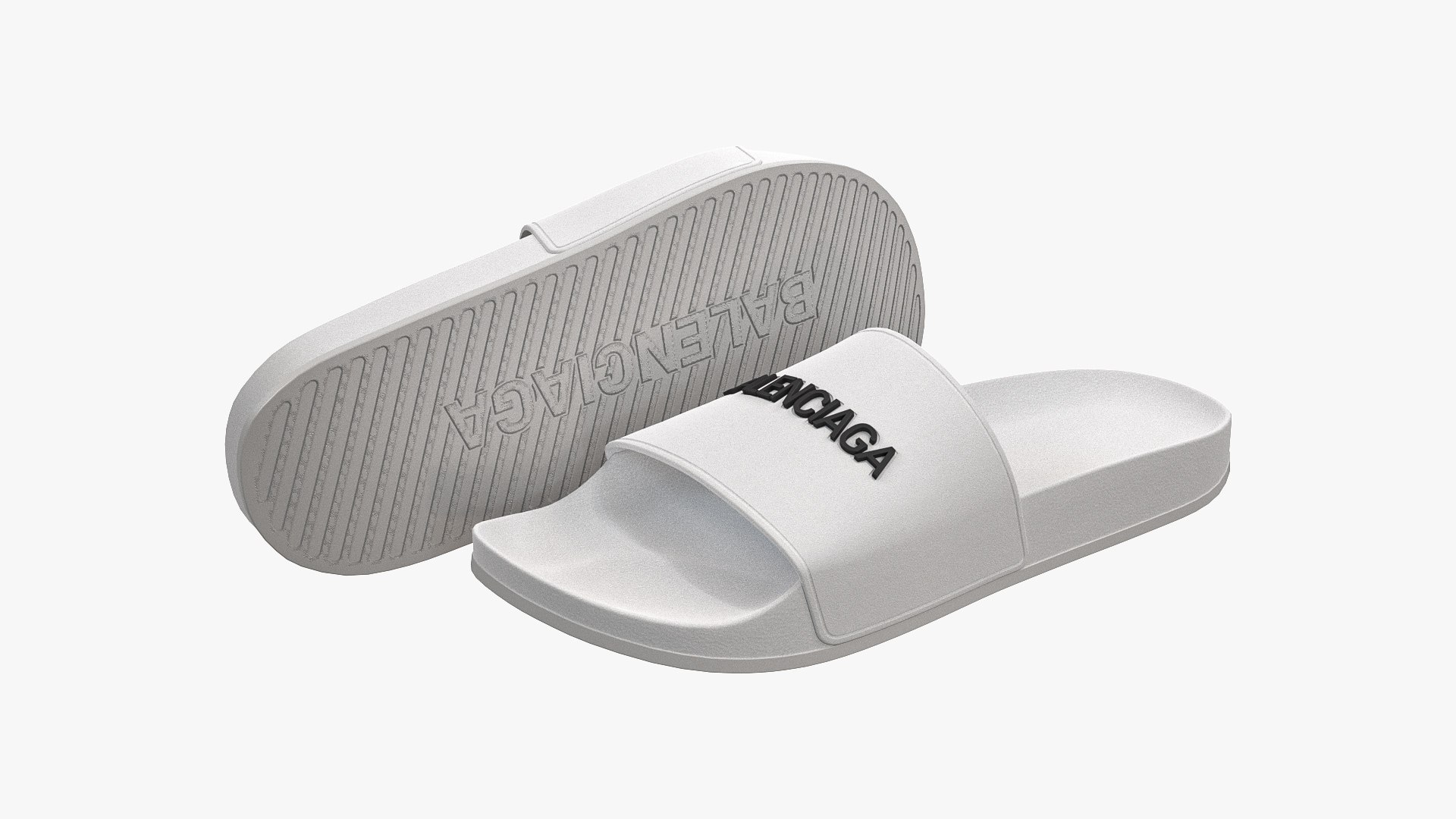 3D Balenciaga Slide Sandals White - TurboSquid 1989623