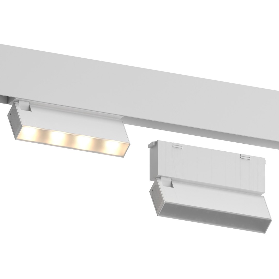 3D Line Turn White Track Light Model - TurboSquid 1650908
