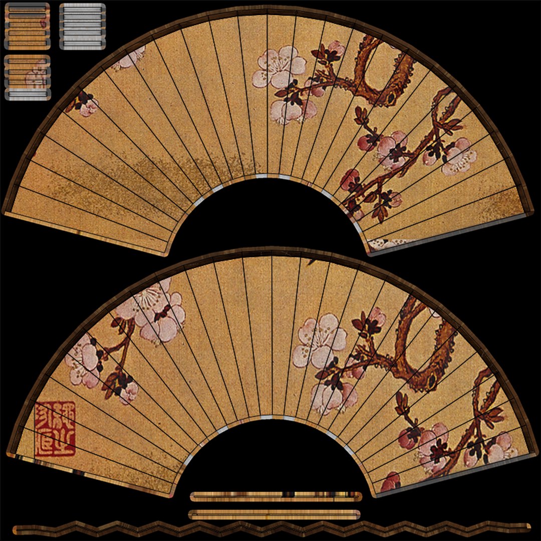 3D Folding fan https://p.turbosquid.com/ts-thumb/8d/CAj1q7/Fy/110/png/1734960697/1920x1080/fit_q87/7c8450d2955b185890915ad0d6c621076dea6782/110.jpg