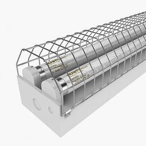 3ds max dual strip fluorescent fixture