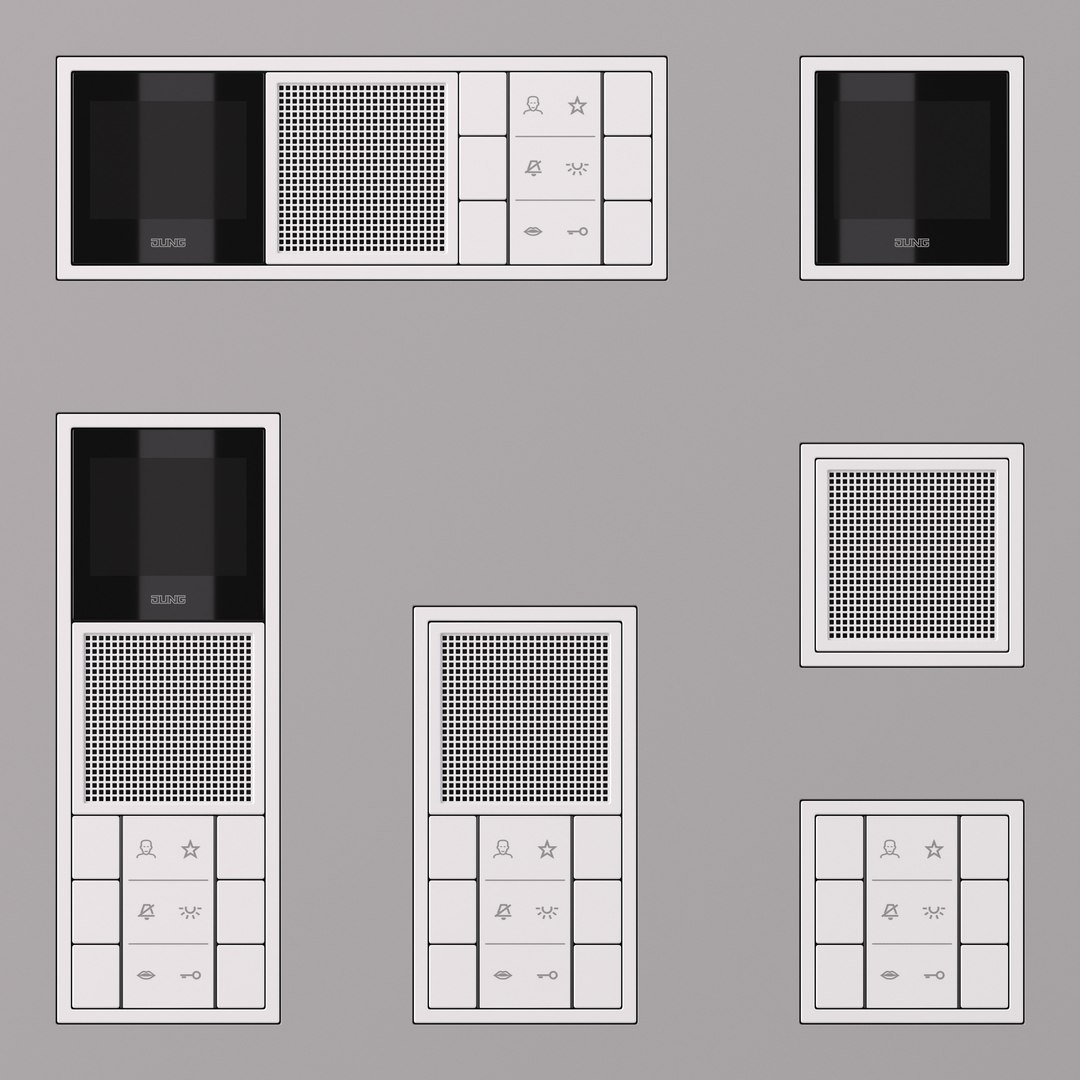 3D JUNG LS ZERO  FULL collection 217 items model https://p.turbosquid.com/ts-thumb/8d/Fe4gIL/JL/jung_render_domophone/jpg/1668373375/1920x1080/fit_q87/99c80bdbc14e154c130bab5a8fc7a8a2d518a51e/jung_render_domophone.jpg