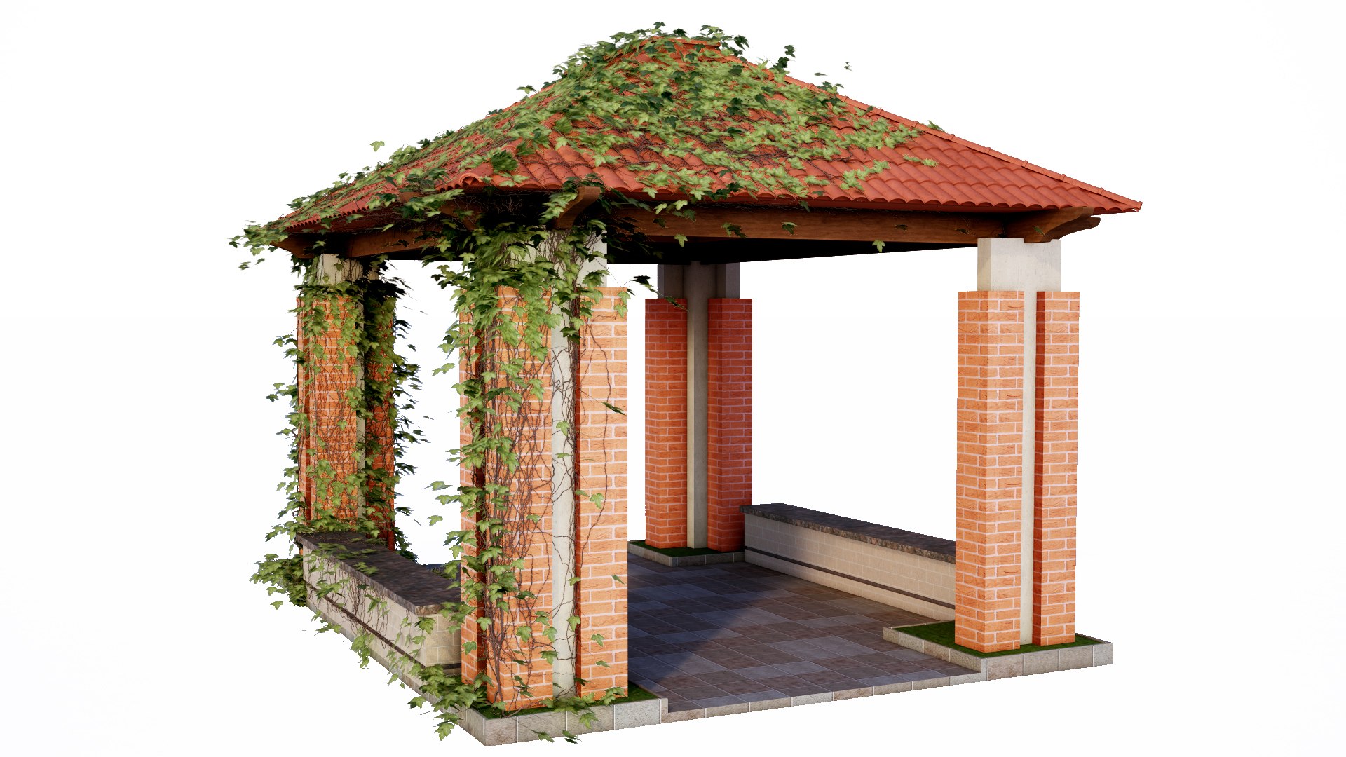 3D PERGOLA WITH CREEPER Ivy 02 TurboSquid 1914918