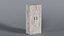 Low Poly 2 doors old white wood wardrobe 3D Model StemCell certified 4K PBR Textures